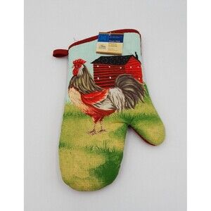Rooster Barn Farmhouse Oven Mitt Home Collection Pot Holder Kitchen Country NWT